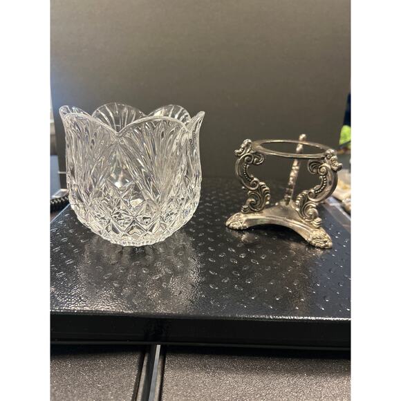 Godinger Lead Crystal Candle Holder - Picture 2 of 4